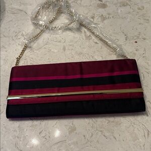 Talbots striped clutch bag with crossbody strap. New with out tags
